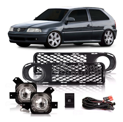 Kit Farol Auxiliar Gol Parati Saveiro G3 1999 À 2003 Fase 1 Transparente