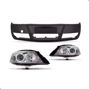 Kit Frente Astra 2003 A 2012 Parachoque E Par Farol Preto