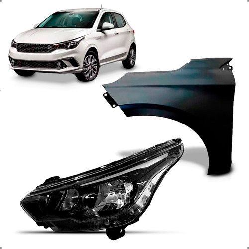 Kit Colisão Para Fiat Argo 2024 2025 Farol/paralama Esquerdo