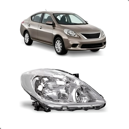 Farol Manual Para Versa 2011 2012 2013 2014 1ª Linha Direito/passageiro