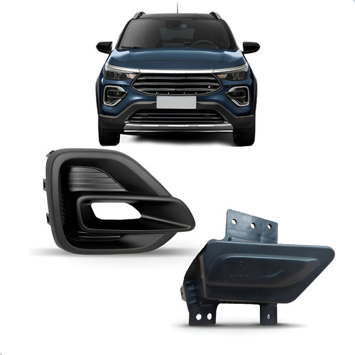 Tela Frontal C/tampa Lateral Para Fiat Pulse 21/23 Direito Preto