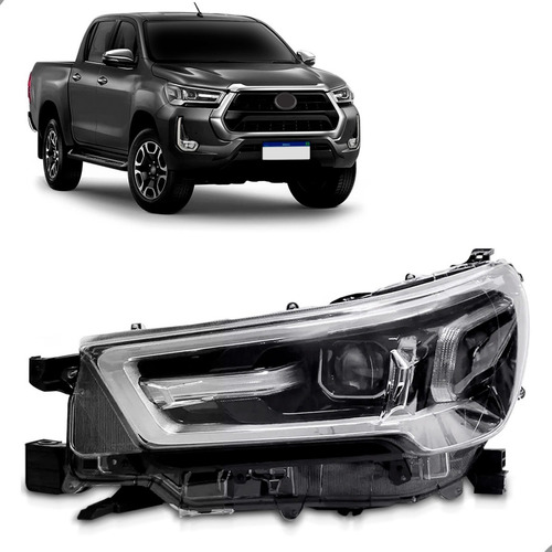 Farol Hilux Srv 2021 2022 2023 Com Led Cromado 1ª Linha Esquerdo/motorista