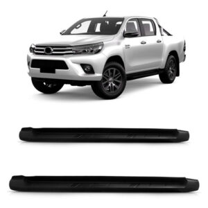 Estribo Lateral Pickup Hilux 2016 17 18 19 20 2024 Preto Par Preto