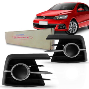 Par Grade Moldura Milha Gol Voyage G7 16 17 S/ Furo Milha Preto