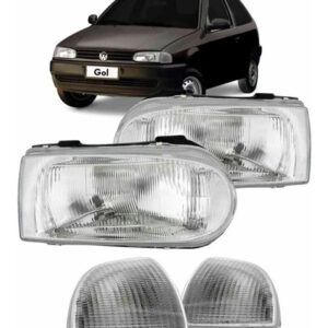 Kit Farol Gol Bola G2 1995 A 1999 Com Par Piscas Cristal
