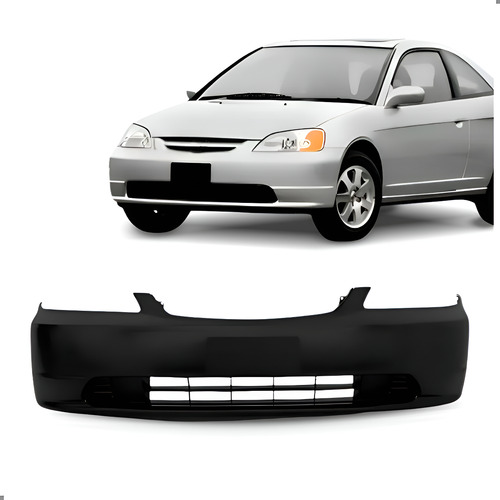 Parachoque Dianteiro Para Civic 2001 2002 2003 1a Linha  Preto