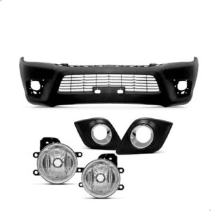 Kit Envolvente + Grade + Kit Milha Hilux 2016 A 2018 Pickup Preto