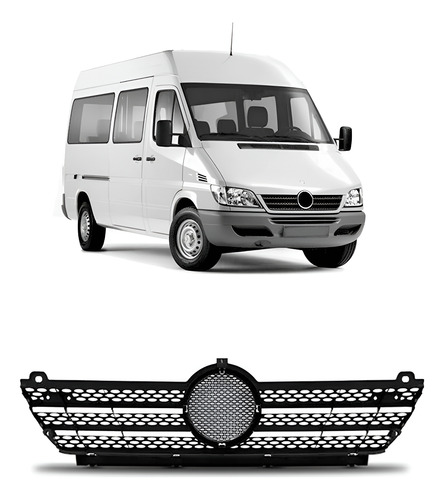 Tela Frontal Radiador Preta Sprinter 2003 Até 2011 Preto