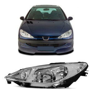 Farol 206 2004 A 2011 Elétrico Liso Foco Duplo 1ª Linha - Esquerdo/motorista