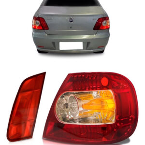 Kit Lanterna Traseira Siena 04 05 06 07 08 Canto E Tampa Ld Direito Vermelho