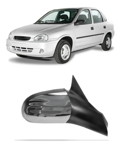 Par Aplique Cromado Retrovisor Corsa 1996 A 2009