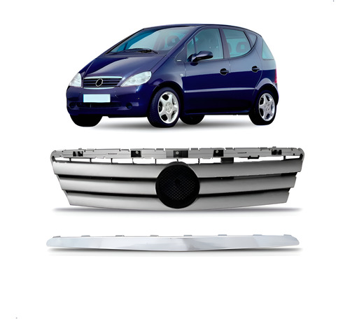 Tela Frontal Classe/cinza C/ Friso Cromado Superior 99/05 Cinza/cromado