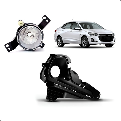 Farol De Milha Para Onix 2020 A 2025 Moldura Grade Direita Preto