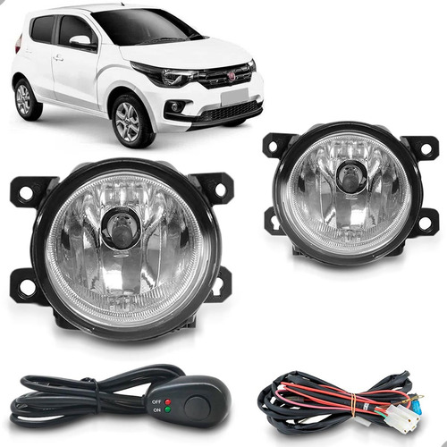 Kit Farol Milha Auxiliar Mobi 2016 A 2022 Sem Grade