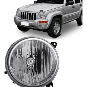 Farol Cherokee Sport 2004 2005 2006 2007 Cromado 1ª Linha - Esquerdo/motorista