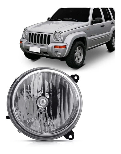 Farol Cherokee Sport 2004 2005 2006 2007 Cromado 1ª Linha - Esquerdo/motorista