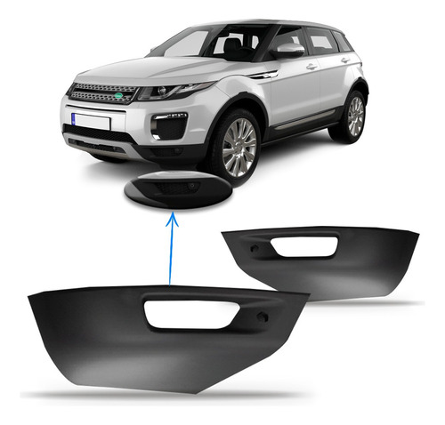 Par Moldura Parachoque Range Rover Sport 2015 A 2018 C Furo Preto
