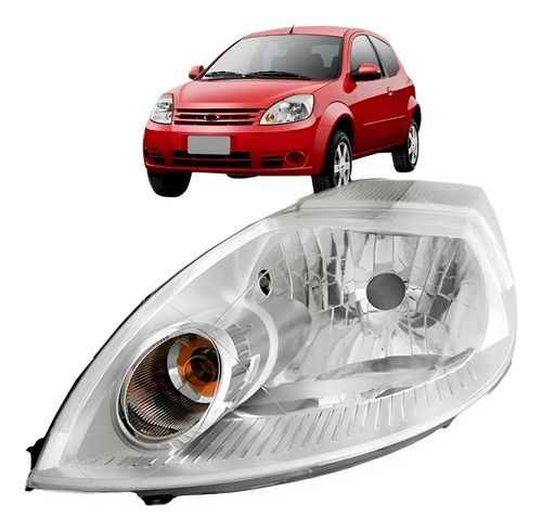 Farol Ka 2008 A 2011 Cromado 1ª Linha - Esquerdo/motorista