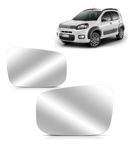 Par Lente Retrovisor Uno 2015 2016 2017 2018 Com Base.
