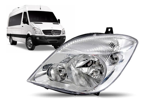 Farol Sprinter 2012 A 2016 Com Aux Com Motor 1ª Linha - Esquerdo/motorista