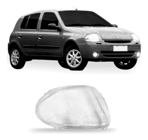 Lente Farol Clio 1999 A 2002 Foco Simples Esquerdo