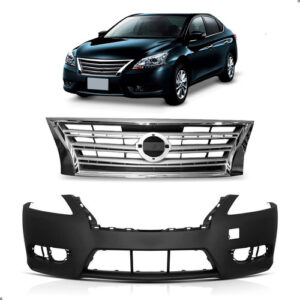 Parachoque Para Nissan Sentra 2014 2015 2016 Com Grade Preto