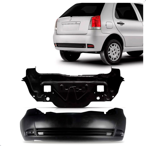 Kit Envolvente Traseiro E Painel Fiat Palio 2004 A 2011 Preto