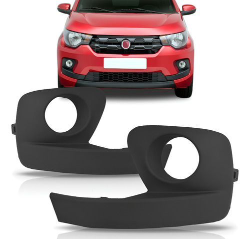 Par Moldura Milha Mobi 2015 2016 2017 2018 Com Furo Milha Preto Ambos Os Lados