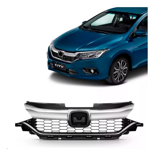 Tela Frontal Radiador Para Honda City 22/24 Moldura Cromada Cromado