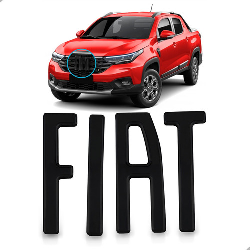 Emblema Black Piano Compatível Com Fiat Strada 21 2022 2023