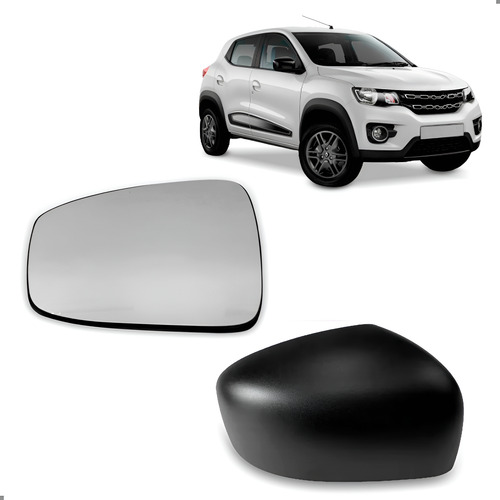Kit Capa E Lente De Retrovisor Kwid 2017 A 2026 Direita Direito