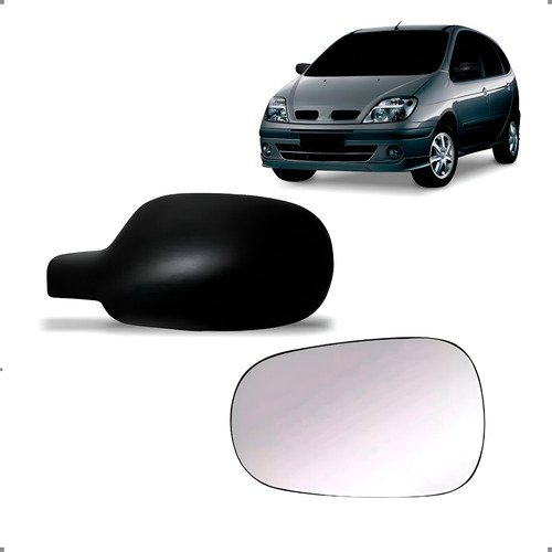Kit Capa E Lente De Retrovisor Scenic 2001 A 2011 Esquerda Esquerdo