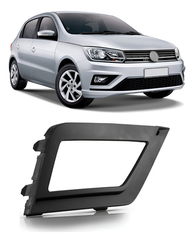 Moldura Farol Milha Gol 2018 A 2019 Com Furo Texturizado Texturizado