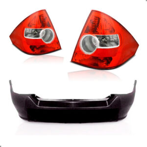 Kit Parachoque Traseiro Fiesta 2003 A 2010 Com Par Lanternas