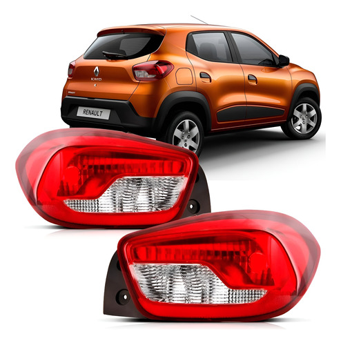 Par Sinaleira Traseira Kwid 2017 A 2022 Vermelho