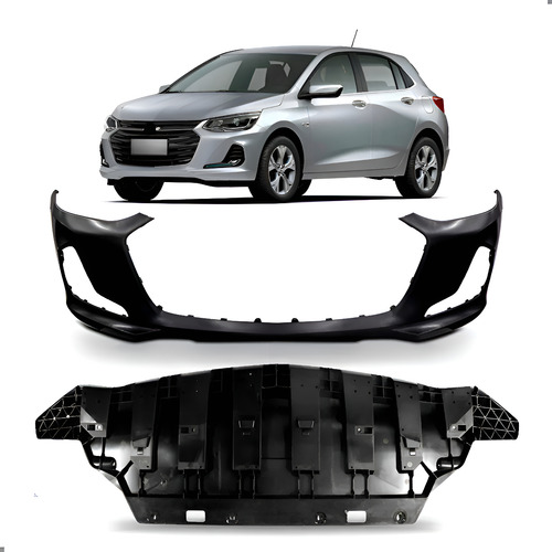 Parachoque Com Defletor Onix 20 A 2025 Hatch Dianteiro Novo Preto