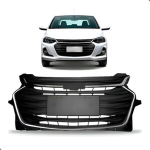 Tela Radiador Onix 2020 21 22 23 24 2025 Com Frisos Cromados Preto