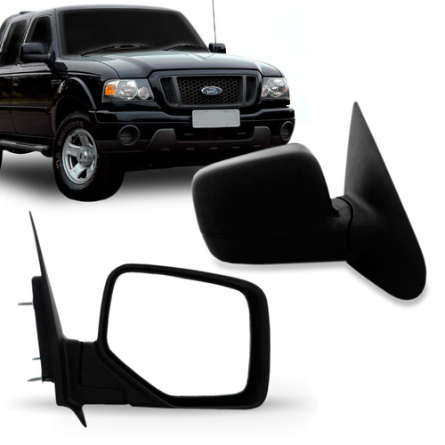 Par Retrovisor Fixo Ranger 2006 07 08 2009 Preto