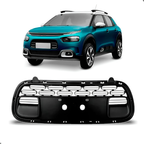 Grade Parachoque Diant. Central Para C4 Cactus 2019 A 2024 Preto