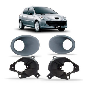 Kit Moldura E Suporte Farol Milha Peugeot 207 2008 A 2013