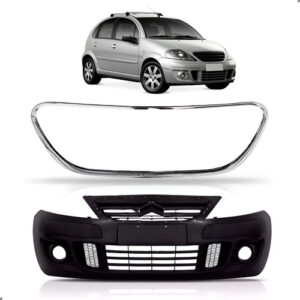 Parachoque Dianteiro Para Citroen C3 2008 A 2012 Com Friso Preto