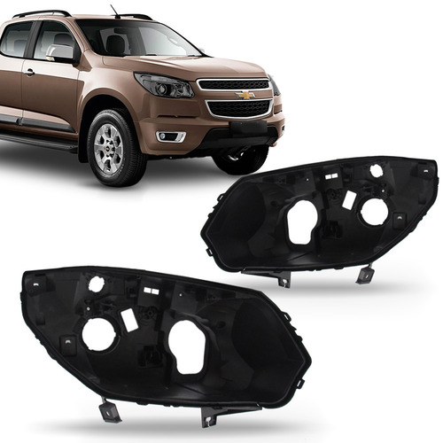 Par Carcaça De Farol S10 2012 2013 2014 2015 2016 2017