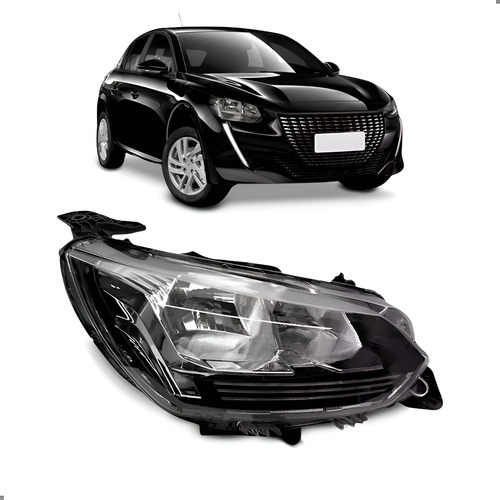 Farol Para Peugeot 208 2020 21 22 23 2024 04 Furos 1ª Linha Direito/passageiro