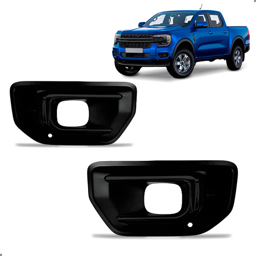 Par Grade Lateral Parachoque Diant. Para Ranger 2024 A 2025 Preto Ambos Lados