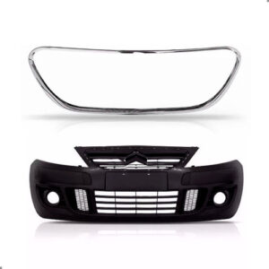 Parachoque Dianteiro Para Citroen C3 2008 A 2012 Com Friso Preto