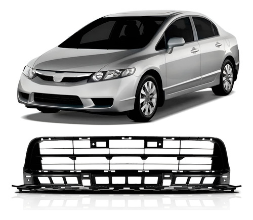 Grade Central Parachoque Civic 2009 2010 2011 1a Linha Preto