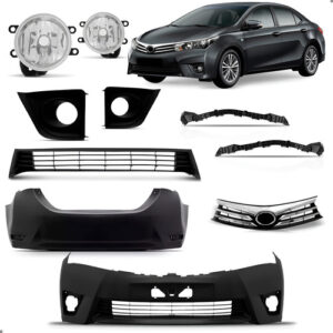 Kit Frente E Traseira Para Corolla 2014 2015 2016 A 2019 Preto