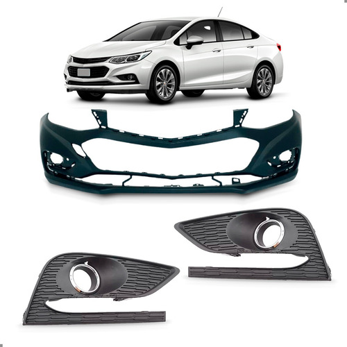 Envolvente Dianteiro Para Cruze 2017 A 2019 Com Par Molduras Preto