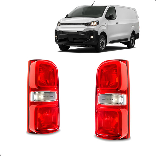 Par Sinaleira Jumpy 2018 A 2024 Traseira Ambos Lados Vermelho