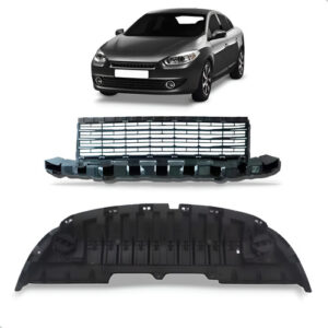 Kit Spoiler Saia Para Fluence 2010 A 2013 Com Grade Central Preto